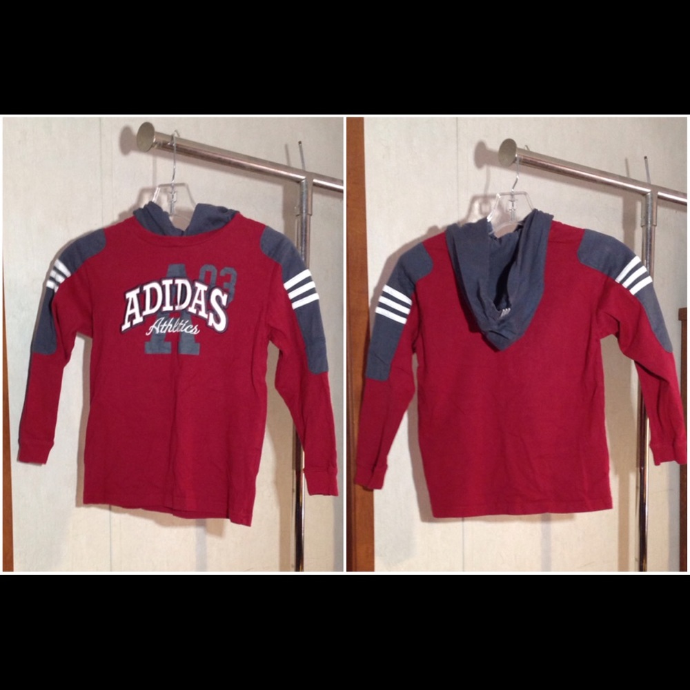 Boys Size 7 Adidas Athletics Hooded Pullover Shirt
